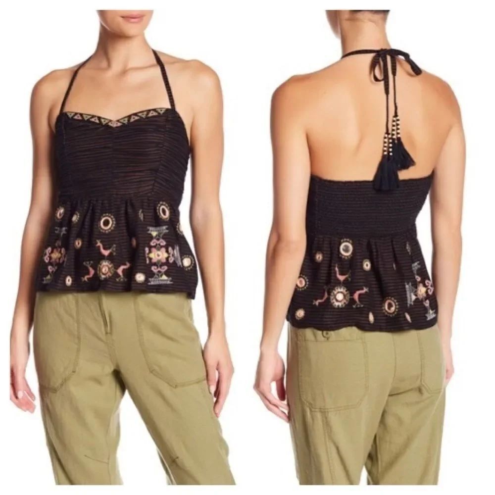 Free People Sweet Safari Halter Top Size Small